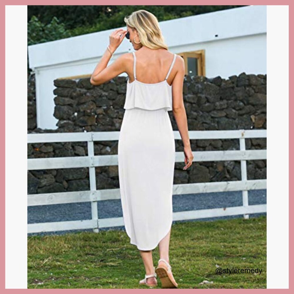 Rayon Spandex Adjustable Strappy Split Summer Cas… - image 5